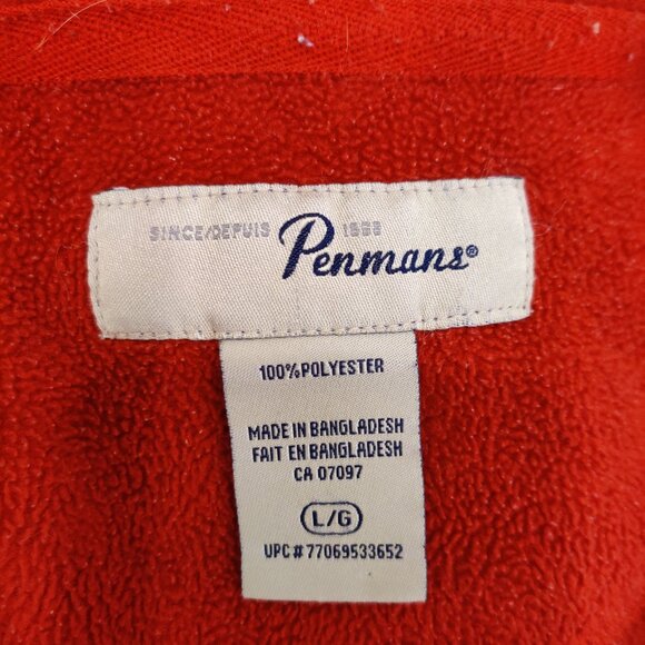 Men's Penmans Red 1/4 Zip Pullover Collared Warm Sweatshirt | L - Picture 3 of 5